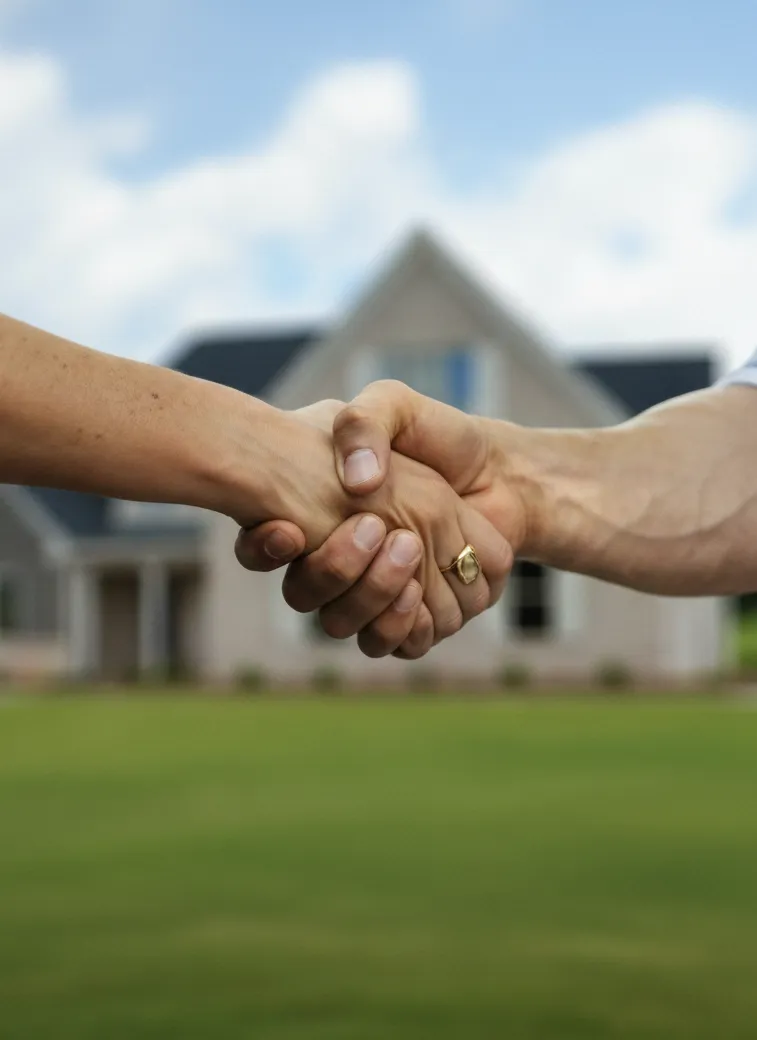 Expert EliSun serrant la main d'un client lors de la visite technique